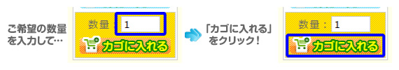 ご希望の数量を入力して…「カゴに入れる」 をクリック！
